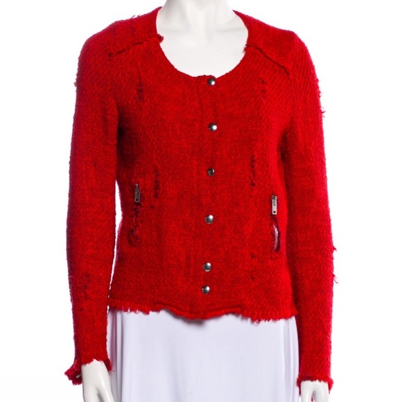 IRO Red Agnette Distressed Jacket - Picture 6 of 10